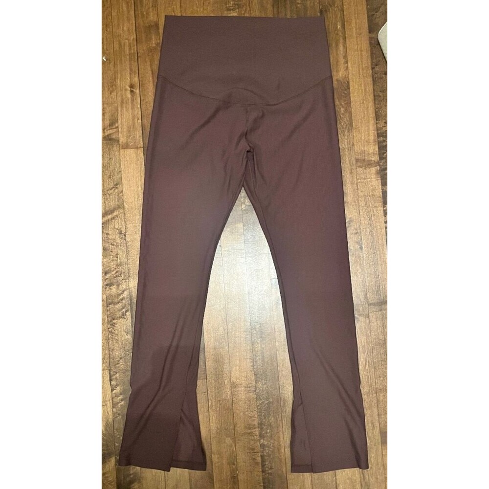 Old Navy Maternity Waist Rollover PowerSoft Rib-Knit Split-Hem Go-Dry Leggings